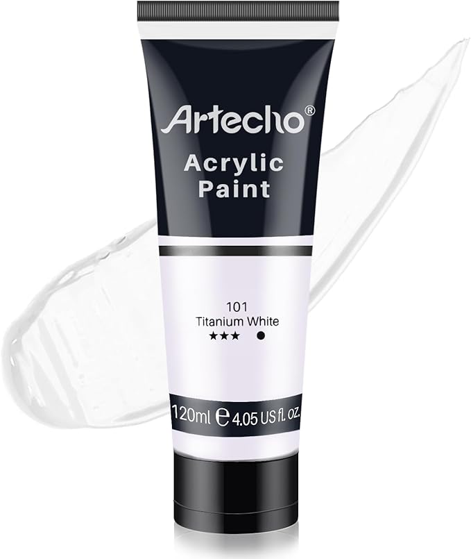 Artecho White Acrylic Paint, Titanium White Paint Tubes, Art Craft Paints by Artecho