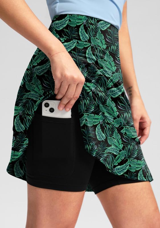 Viodia 20" Knee Length Skorts Skirts for Women with Pockets High Waisted Athletic Tennis Golf Skort for Casual Summer