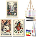 Mandun Tarot Paint by Numbers Kit for Adults, 3 Pack, 7.8x11.8 inch