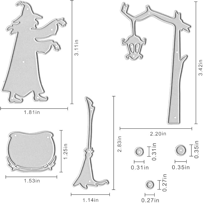 Metal Halloween Cauldron Potion Witch Die Cuts Tree Cutting Dies Embossing - Image 2
