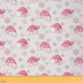 JEJELOIU Christmas Hat Fabric by The Yard Xmas Theme Upholstery Fabric Snowflake Waterproof Indoor Outdoor Decor for DIY Sewing Craft Projects 2 Yards