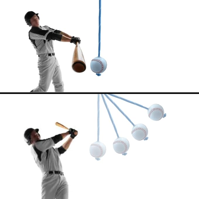 LOOEEL Baseball and Softball Batting Training Rope,Baseball Softball Hitting Trainer,Batting Swing Trainer for Baseball & Softball.Practice Baseball Swing Skills,and Hitting Performance