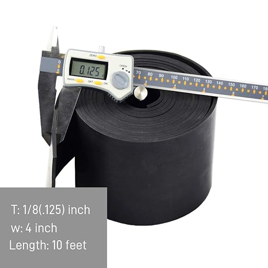 DOBTIM Neoprene Rubber Strips Rolls 1/8" Thick X 4" Wide X 10' Long, Solid - Image 2