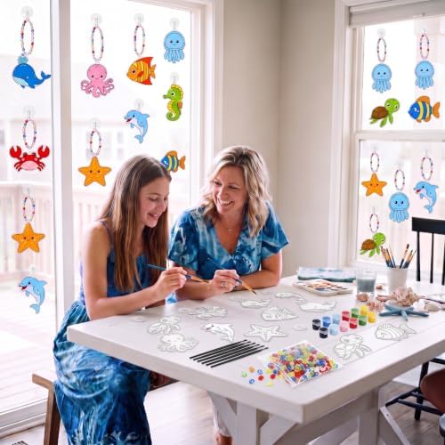 Dunzoom 30 Set Under the Sea Suncatcher Craft Kit Paint Summer 10 Designs