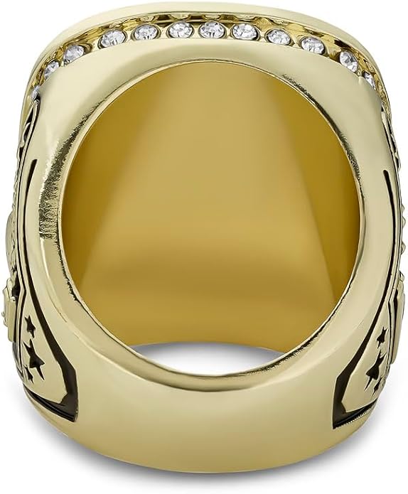Express Medals Champion Gold MVP Most Valuable Player Trophy Ring Award Gift Prize with Display Neck Chain and Stand Championship Rings
