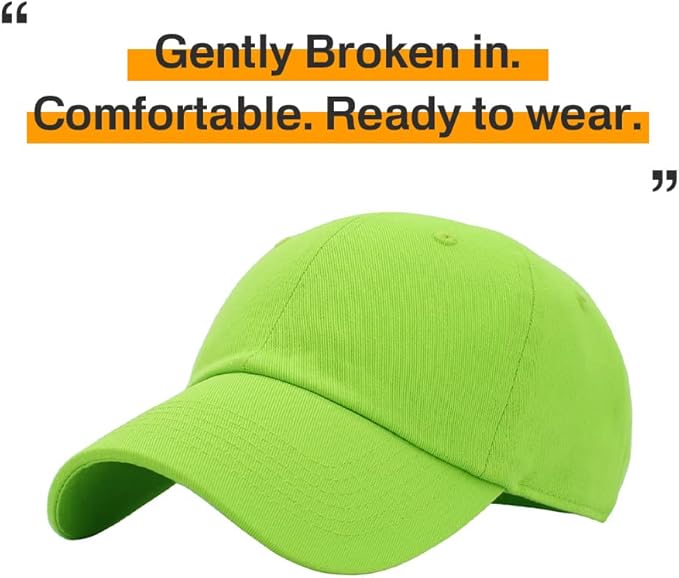 KBETHOS Classic Unisex Cotton Adjustable Low Crown Baseball Cap – Plain Dad Hat