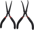 WISEUP 6" Mini Needle Nose Pliers Set，2-Piece Small Long Reach Bent Needle Nose by WISEUP