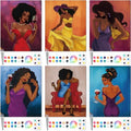 Dinifee 6 Pack Pre Drawn Canvas for Painting Pre Printed Canvas Kit 8 x 10 Inch Stretched Cotton Paint and Sip Set for Adults Couple Party Graduation Summer Date Night(Charming Lady)