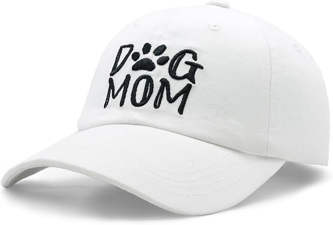 Waldeal Women's Embroidered Dog Mom Hat Adjustable Denim Baseball Cap