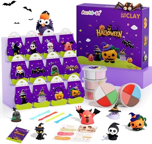 Aestd-ST Air Dry Clay Kit, DIY Halloween Crafts, Modeling Clay for Kids