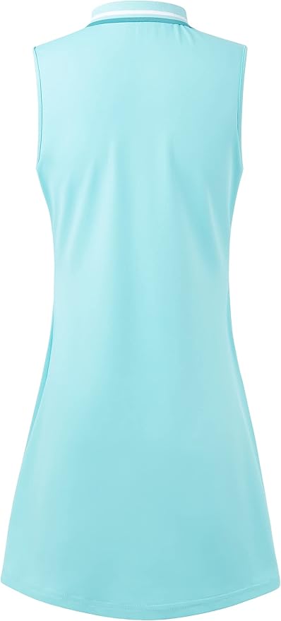 Womens Sleeveless Golf Tennis Dresses with Inner Shorts＆Pockets for Workout Exercise