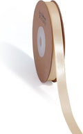 LaRibbons Nude Satin Ribbon 3/8 Inch 50 Yards Thin Luxury Double Faced Ivory by LaRibbons