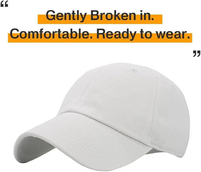KBETHOS Classic Unisex Cotton Adjustable Low Crown Baseball Cap – Plain Dad Hat