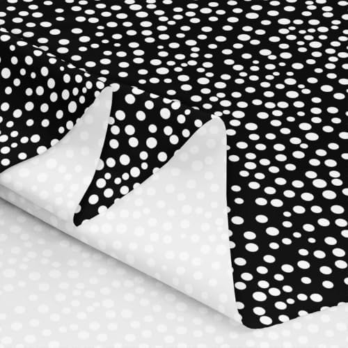 Dot Fabric By The Yard Polka Dots Upholstery Fabric for Chairs Geometric Pattern Decorative Fabric for Quilting Sewing Waterproof Fabric DIY Craft Patchwork Clothing, 10 Yards, Black White