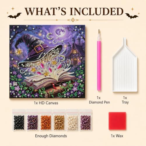 Reofrey DIY Halloween Pearl Art Kits for Adults, 5D Diamond Art Kits B08