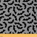 Feelyou Bat Fabric by The Yard 5 Yards for Kids Boys Girls Happy Halloween Decorative Trick or Treat Grey Upholstery Fabric for Chairs ，Soft Flannel