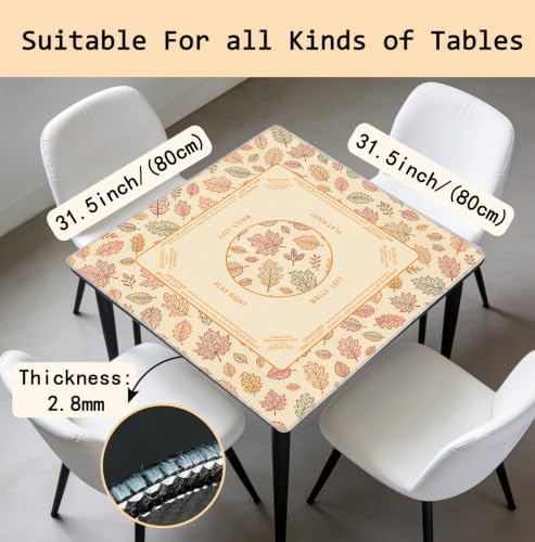 Boho Maple Leaf Fall Mahjong Mat 31.5x31.5Inch