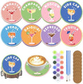 8 Pack Cocktail Paint by Numbers Kits Coasters with Holder Cork Pads