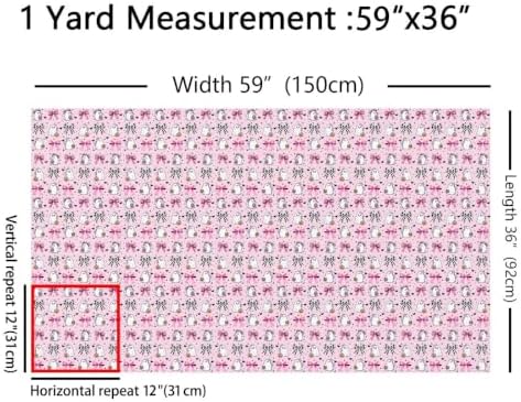 Cartoon Ghosts Fabric by The Yard Halloween Theme Pumpkin Decor Soft Polyester Sewing Fabric Pink Retro Gingham Bow Girly No Stretch Material for DIY Art Craft Making 10 Yard Bolt,360" L x 59" W