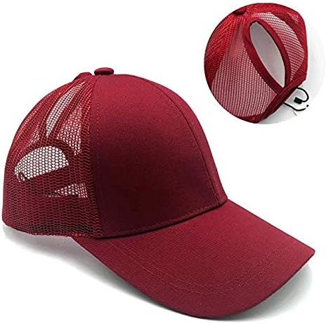 Criss Cross Hat Washed Distressed Baseball Cap Ponytail Hat High Messy Bun Ponycap for Women