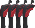 Golf Club Head Covers for Woods 3/4/5/6 Pieces Long Neck Mesh Sports Golf Club Headcovers Set with Interchangeable No. Tags 3 4 5 6 7 X Golf Accessories for Men Women