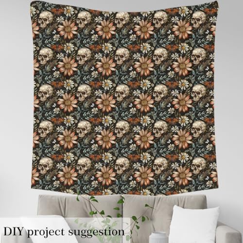 Feelyou Sugar Skull Fabric By The Yard Kids Decorative Soft