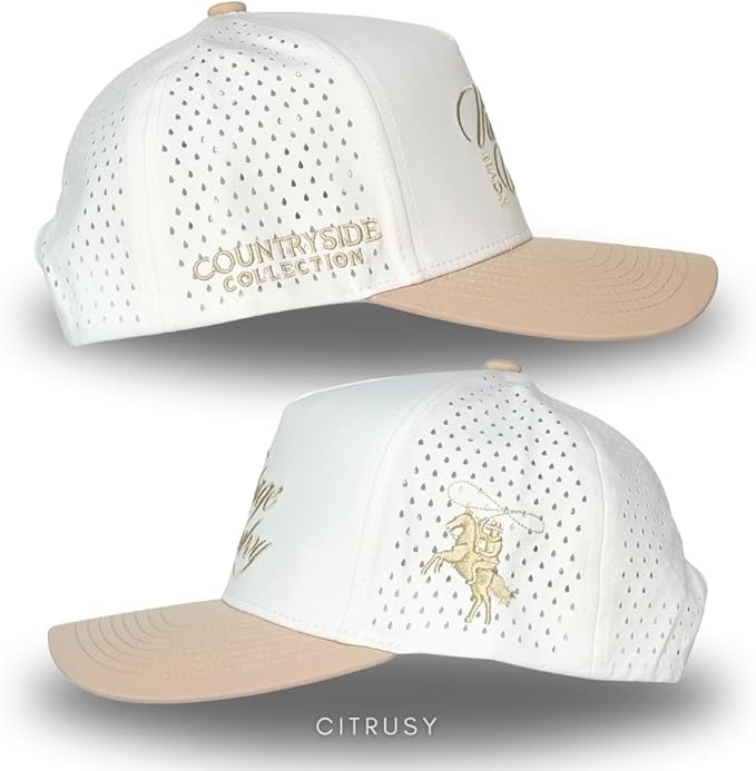 CITRUSY Athletic Trucker Golf Hat | Performance Mens 5 Panel Cap | Cool Breathable Waterproof Workout Running Snapback