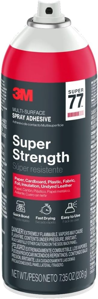 3M Super 77 Multi-Surface Spray Adhesive, 7.35 oz., Low VOC, Quick Bond - Image 3