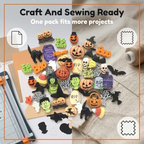 Buttons Galore 100 Halloween Buttons for Crafts & Sewing - Super Value Pack