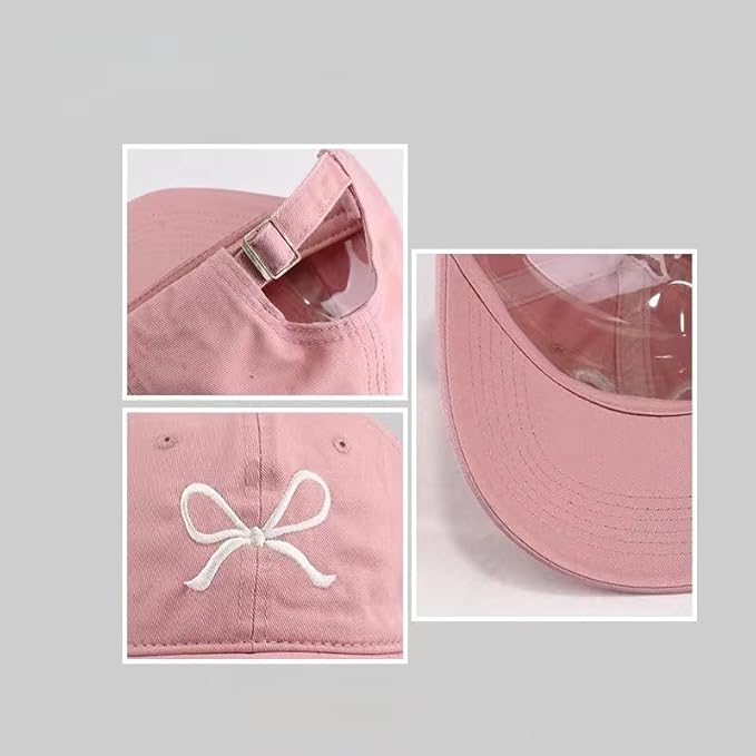Sumleno Womens Trendy Cute Bow Baseball Cap Y2k Aesthetic Preppy Sun Cap Hiking Travel Trucker Hat Accessories