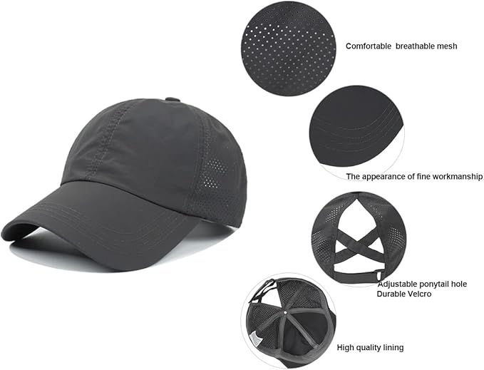 Cross Hat Womens Baseball Cap -Cross Ponytail Hat Baseball Cap