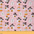 Feelyou Happy Halloween Soft Flannel Fabric by The Yard Kids 5 Yards Pink Cute Ghost Upholstery Fabric for Boys Pumpkin Candy Spooky Trick or Treat for Home DIY Projects, Indoor Decor