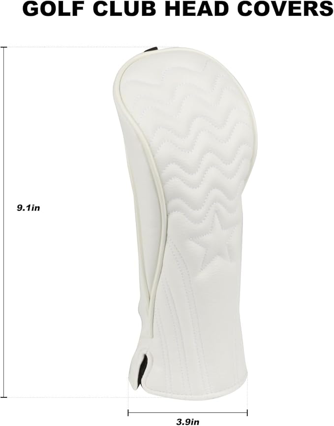4pcs or 1pc Golf Club Head Covers for Woods, Driver, Fairway, Hybrid – Premium PU Leather with Interchangeable Tags & Magnetic Blade and Mallet Putter Covers