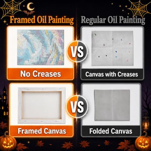 Mandun Halloween Paint by Numbers Kit for Adults, 3 Pack, 7.8x11.8 inch