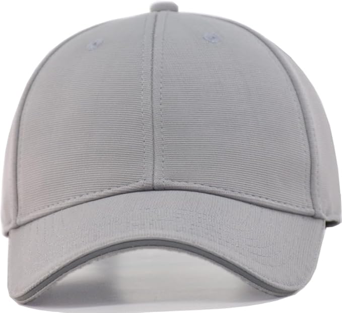 TSSGBL Men's Plain Baseball Hat - OSFM & XXL Big Head Fit，Adjustable Structured Ball Cap with Reflective Sandwich Brim