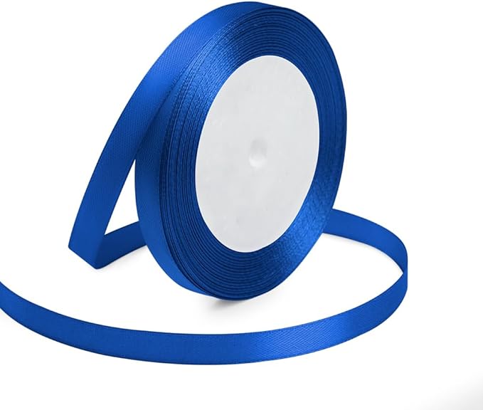 KMER LIFE Solid Color Royal Blue Satin Ribbon 3/8 Inches x 25 Yards, Ribbons by KMERLIFE