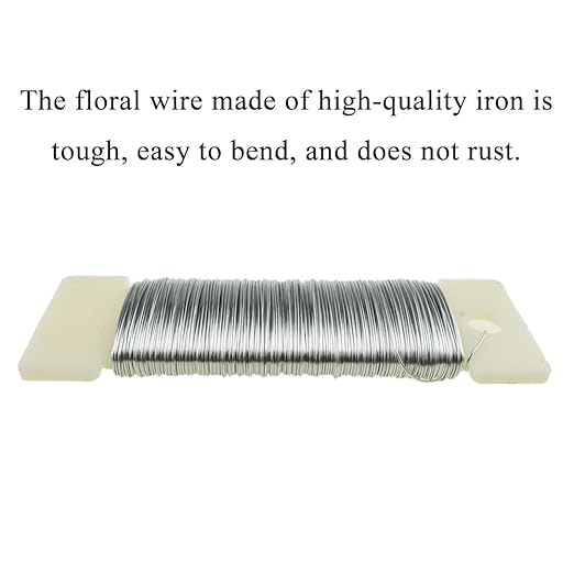 HAHIYO 26Gauge Silver 3 Rolls Total 115 Yards Metal Floral Wire Flexible Paddle - Image 3