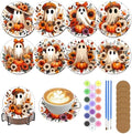 8 Pack Halloween Paint by Numbers Kits Coasters with Holder Cork Pads