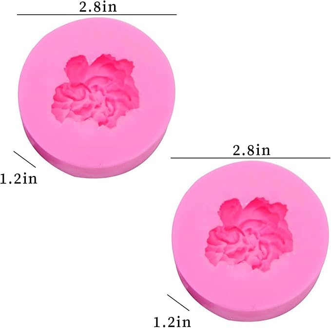 Wehous 2PCS Carnation Flower Candle Molds, 3D Flower Fondant Chocolate Cake - Image 3