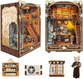 Roroom DIY Miniature House Kit, Book Nook Kit with LED Light,3D Wooden Puzzle Miniature Dollhouse Kit for Bookshelf Decor-Creative Gift for Family and Friends (Magic ACADEMY)
