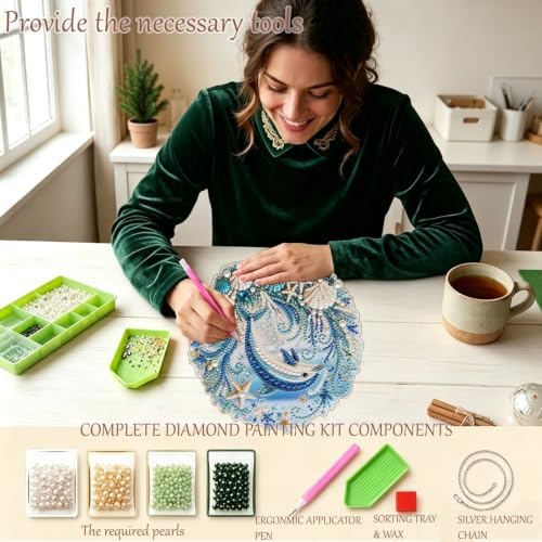 AIBOERL Pearl Diamond Art Kits for Adults, Acrylic Hanging Suncatcher
