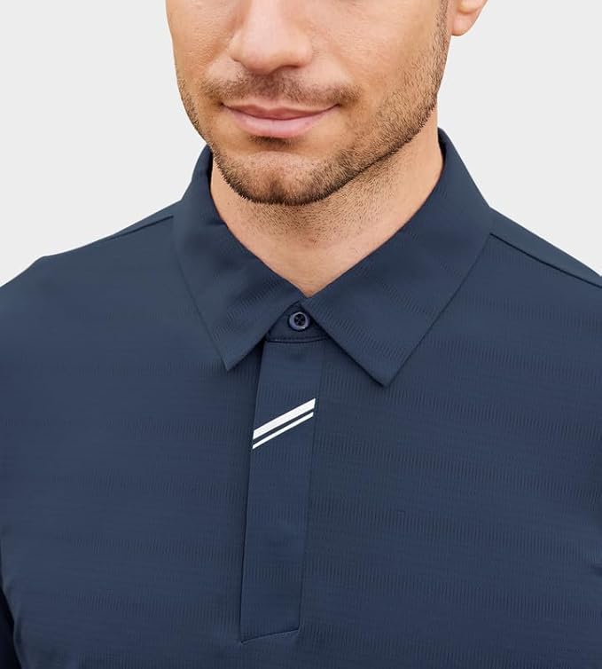 Damipow Premium Golf Shirts for Men Dry Fit Performance Polo Short Sleeve Collared Shirt