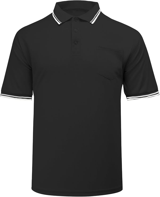 redgino Men's Baseball Softball Umpire Shirt Short Sleeve Polo Ref Jersey Referee Gear - Sized for Chest Protector