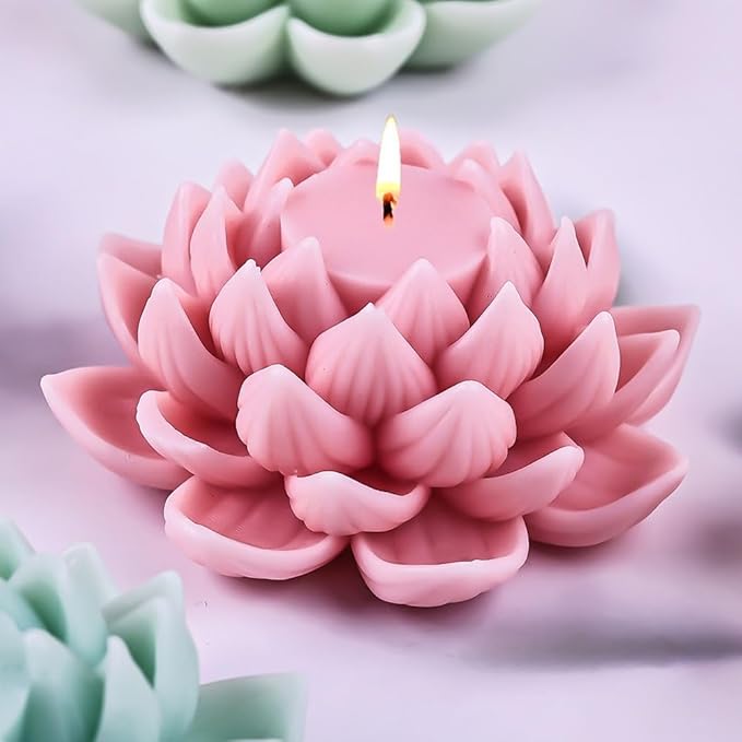 3D Lotus Candle Molds for Candle Making Supplies Flower Silicone Mold for - Image 7