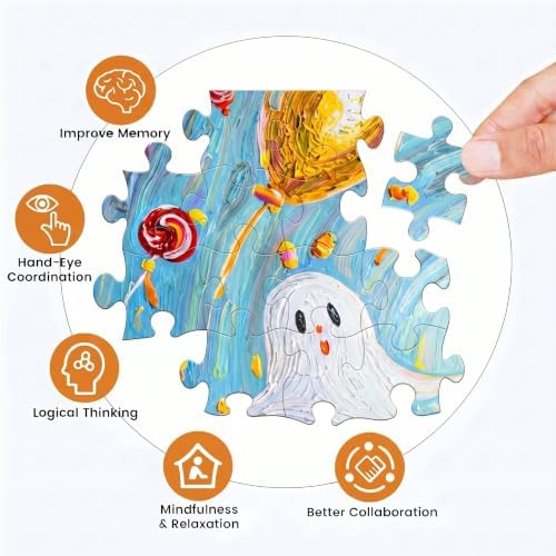 1000 Piece Puzzle for Adults - Halloween Candies, Colorful Candy Balloons