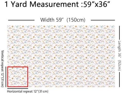 Erosebridal Girls Rainbow Fabric By the Yard, 2 Yards