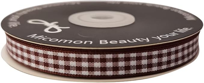 Brown Gingham Ribbon 25 Yards Christmas Ribbon - Image 4