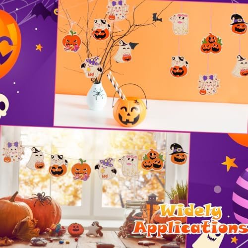 24 Sets Wooden Halloween Coloring Crafts Kits with Watercolor Pen