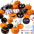 28 Pcs DIY Pumpkin Painting Kit for Fall Halloween 24 Foam Pumpkins Crafts