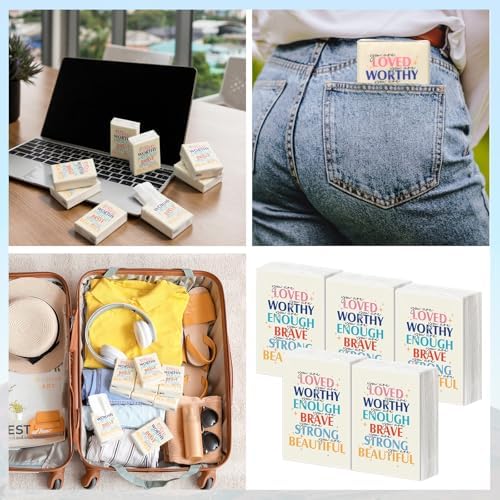 Outus 50 Pack Inspirational Travel Size Pocket Tissues Bulk 400 Sheet Total